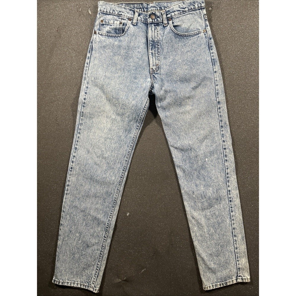 Vintage 80s Levi's 505 Made in USA Acid Wash Jeans 33x34 (31x33) Blue Denim